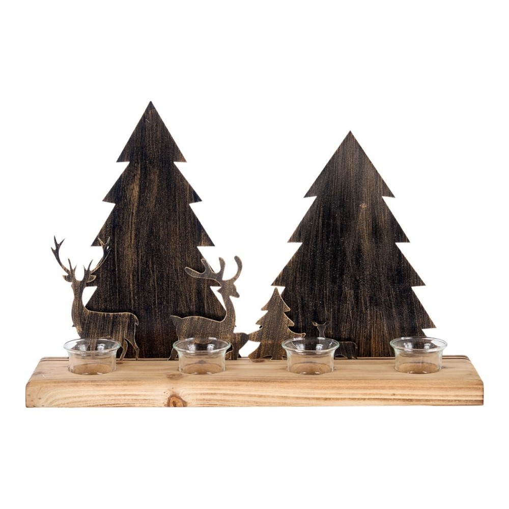 BASE LEGNO PORTACANDELA FERRO CM.48